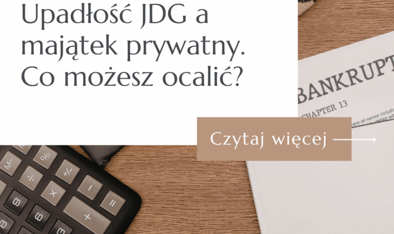 Młotek sędziowski i dokumenty spółki z ograniczoną odpowiedzialnością – grafika przewodnika o upadłości 2026.