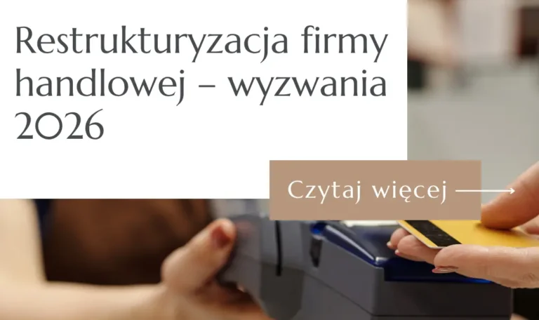 Płatność kartą płatniczą w sklepie – grafika do artykułu o restrukturyzacji firmy handlowej w 2026 roku.