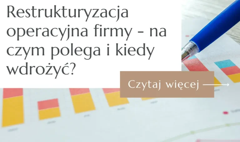 Schemat optymalizacji procesów wewnętrznych i wykresy wydajności na tablecie – restrukturyzacja operacyjna firmy.