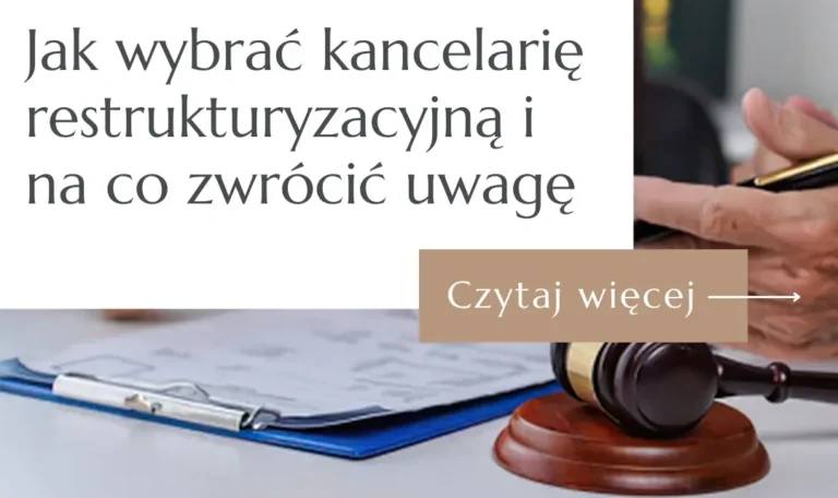 Jak wybrać kancelarię restrukturyzacyjną – grafika wyróżniająca artykułu na blogu PF Restrukturyzacje