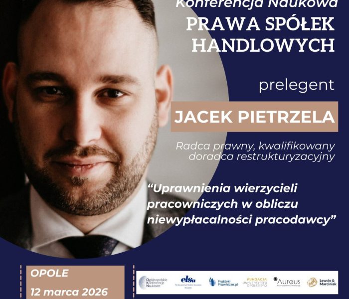 Jacek Pietrzela konferencja prawa spółek handlowych Opole 2026