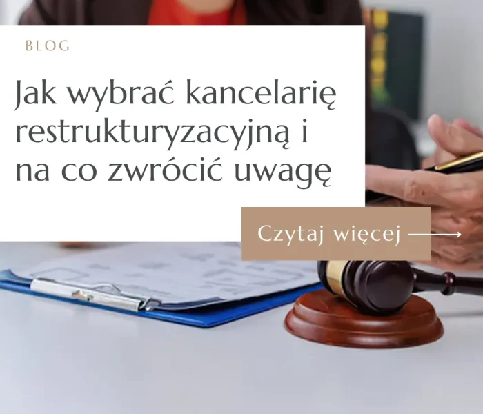 Jak wybrać kancelarię restrukturyzacyjną – grafika wyróżniająca artykułu na blogu PF Restrukturyzacje
