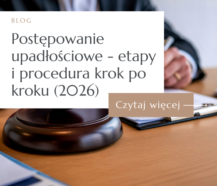 Młotek sędziowski i sędzia podpisujący dokumenty – grafika do artykułu o etapach postępowania upadłościowego w 2026 roku.