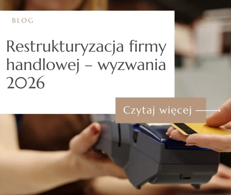Płatność kartą płatniczą w sklepie – grafika do artykułu o restrukturyzacji firmy handlowej w 2026 roku.