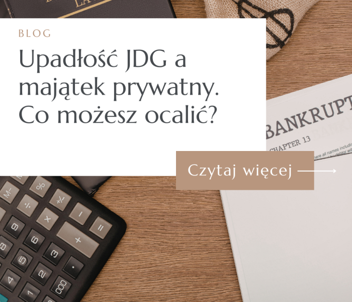 Młotek sędziowski i dokumenty spółki z ograniczoną odpowiedzialnością – grafika przewodnika o upadłości 2026.