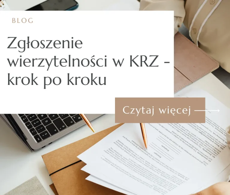 Zgłoszenie wierzytelności w KRZ – grafika wyróżniająca artykułu na blogu PF Restrukturyzacje
